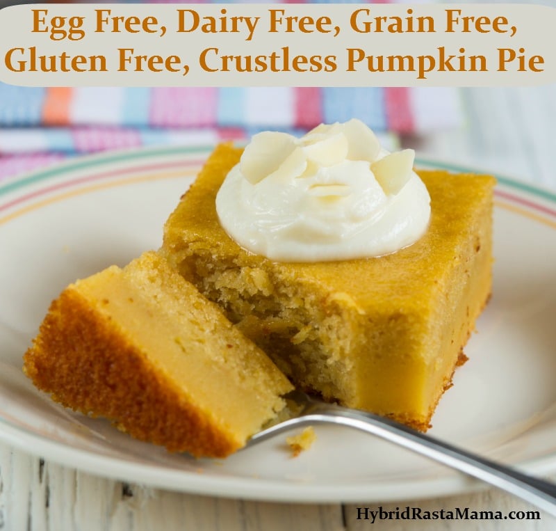 Egg Free, Dairy Free, Grain Free, Gluten Free, Crustless Pumpkin Pie by ...
