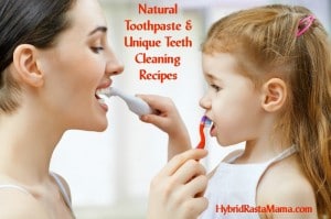 Want to get away from all those chemical laden toothpastes? Try these natural toothpaste suggestions as well as some DIY teeth cleaning recipes. From HybridRastaMama.com