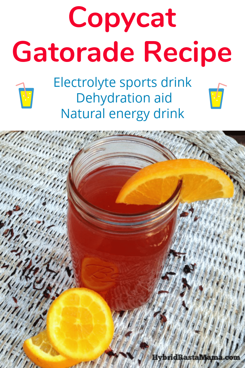 mason jar with tropical electrolyte drink and a wedge of orange