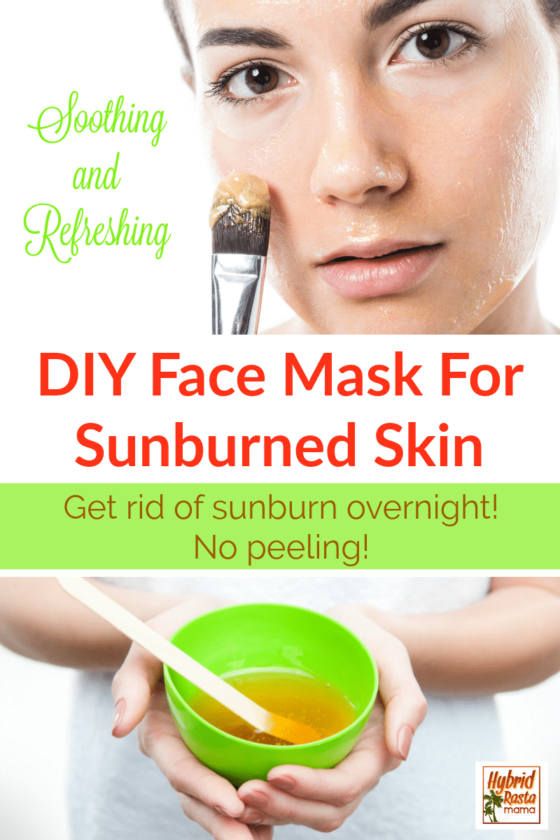 A woman applying a DIY face mask for sunburned skin