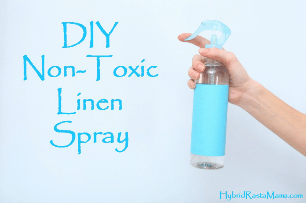 A bottle of DIY non-toxic linen spray