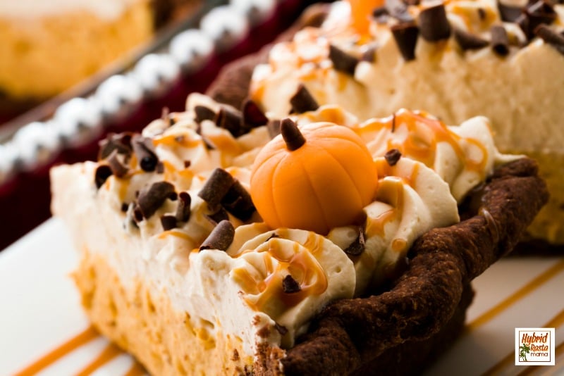 Double Layer Chocolate Whipped Pumpkin Mousse Pie 