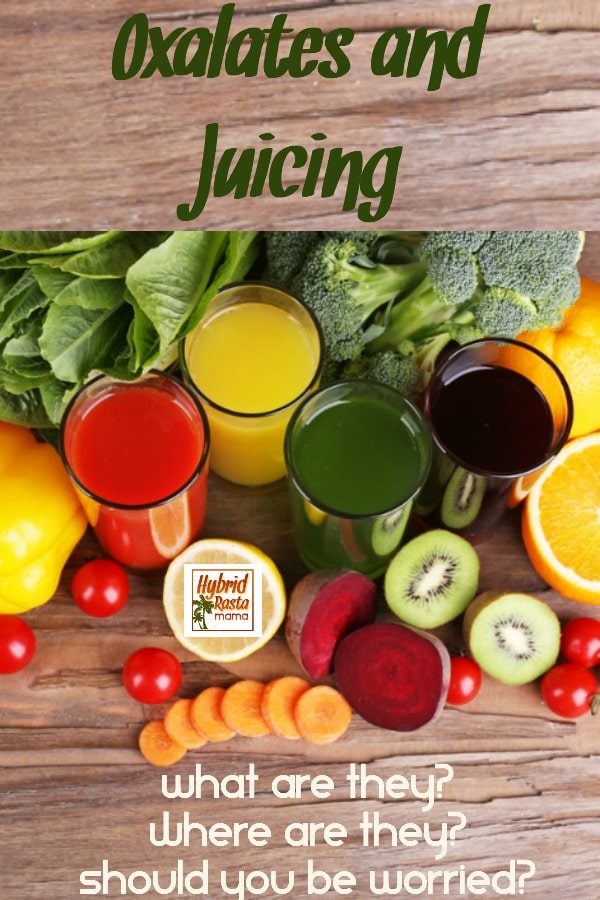 Fruit and vegetable juice in glasses and fresh fruits and vegetables on background - oxalates in juicing