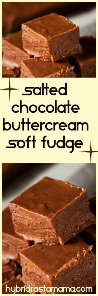 Do you love a rich, creamy, soft fudge? How about one that takes seconds to make? Try your hand at this versatile gluten free salted chocolate buttercream soft fudge. It is delicious and very nourishing! Created by HybridRastaMama.com.