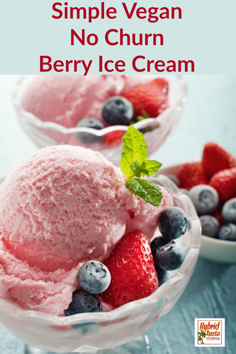 A bowl of no-churn vegan berry ice cream