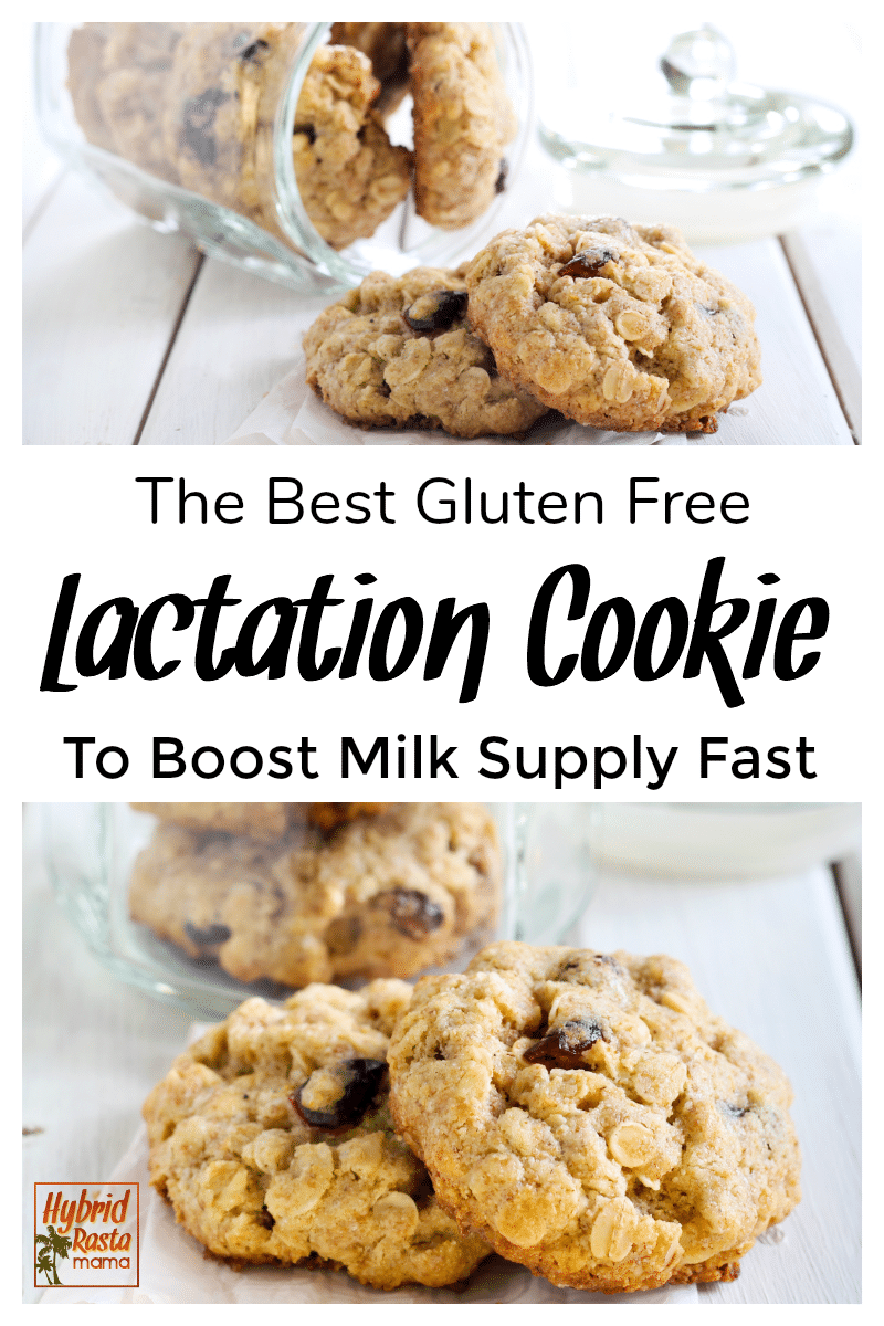 A jar of fresh baked gluten free lactation cookies to boost milk supply