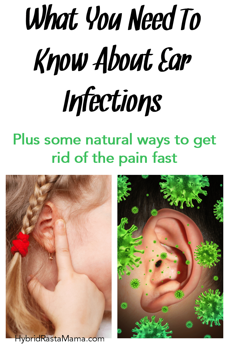 Various images depicting the pain of an ear infection